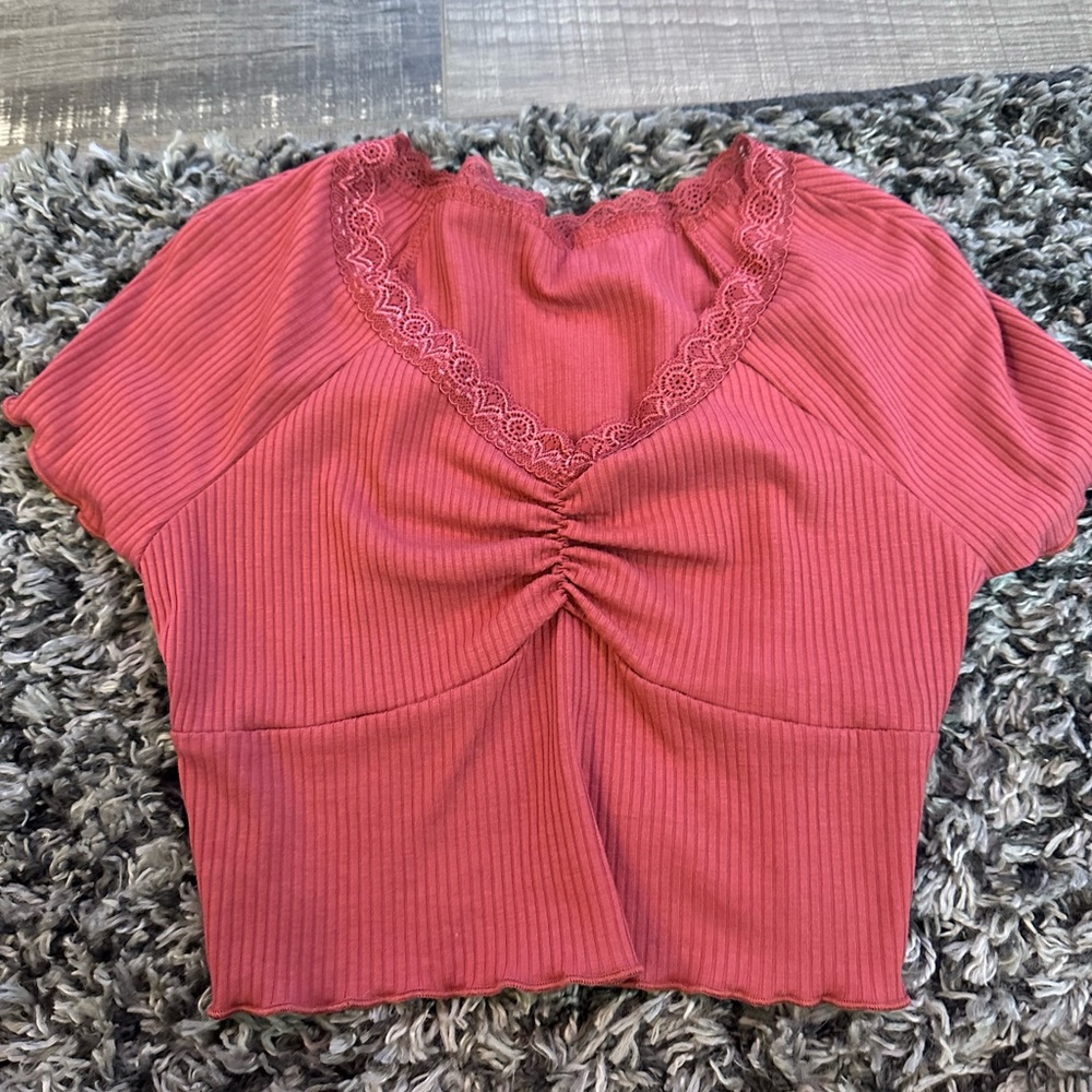 Red crop top